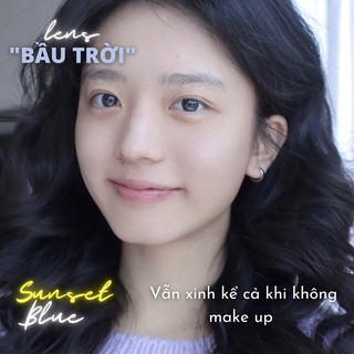 Lens xanh biển kèm khay dụng cụ đeo Sunset Blue - Kính áp tròng dành cho mắt - Qadlenses