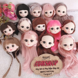 Đầu búp bê baboliy 16cm khuôn mặt bầu bĩnh