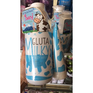 Sữa Tắm Bò Gluta Milky 800ml Tặng Sữa Rửa Mặt - thailand
