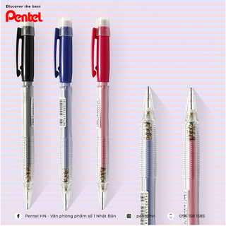 Bút Chì Kim Pentel Fiesta AX107 Ngòi 0.7mm | Thiết Kế Thân Trong Đẹp Mắt | Trang Bị Đầu tẩy | 3 Màu Vỏ