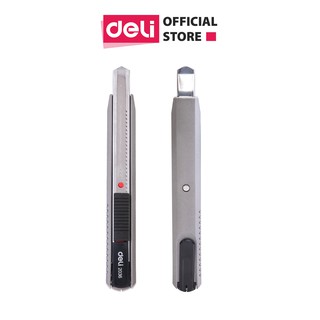 Dao rọc giấy kim loại Deli, loại 13 lưỡi tách rời, Xám - 1 cái E2036