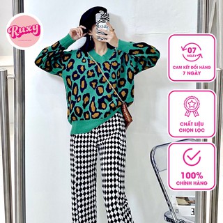 Áo Len Nữ Ruxy Da Báo Cổ Chữ V