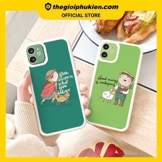 Ốp iphone - Ốp lưng iphone cạnh vuông Cặp đôi đội mũ dành cho ip 6 đến 14promax - ng237