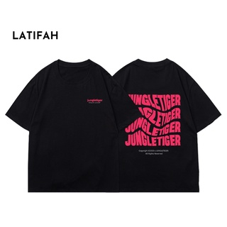 Áo thun unisex tay lỡ Latifah form rộng in chữ JUNGLETIGER AT004 chất vãi dày dặn co giãn 2 chiều