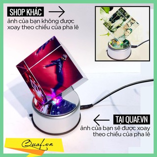 [MP2] Pha lê lập phương in hình ELATO MP2 (đế cắm điện, đèn led, tự xoay)