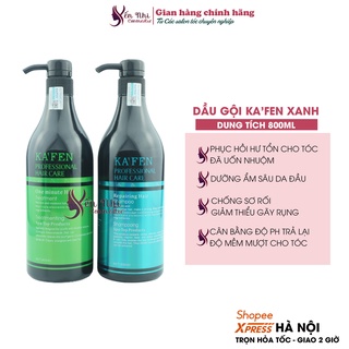 Cặp dầu gội kafen xanh phục hồi tóc khô xơ hư tổn cặp dầu kafen 800ml, Mỹ phẩm tóc yến nhi DG15