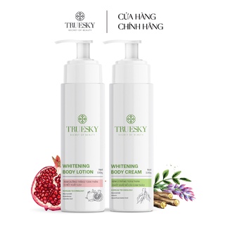 Bộ tắm trắng toàn thân Truesky gồm 1 kem ủ trắng toàn thân 100g và 1 kem dưỡng trắng toàn thân 100g