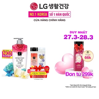 Dầu xả Elastine De perfume Love me Conditioner 600ml ( tặng dầu gội Elastine và sữa tắm Double rich Iris)