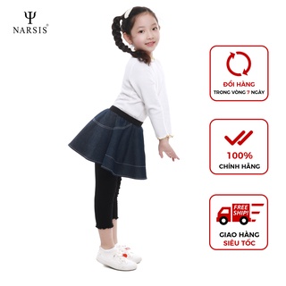 [Mã BMBAU50 giảm 7% đơn 99K] Quần váy bé gái Narsis KP9002 vải bò tím than phối zíp trắng