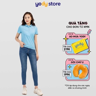 Quần Bò Nữ YODY Quần Jean màu xanh dáng bó co giãn năng động - QJN4002