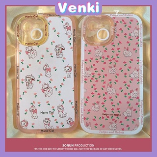 iPhone Case Silicone Soft Case Clear Case Square Edge Shockproof Protection Camera Pink Flowers Cute Compatible For iPhone 11 iPhone 13 Pro Max iPhone 12 Pro Max iPhone 7 Plus xr