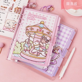 Set sổ planner bullet journal A5 A6 bìa còng binder trong suốt kèm phụ kiện theo chủ đề siêu đáng yêu