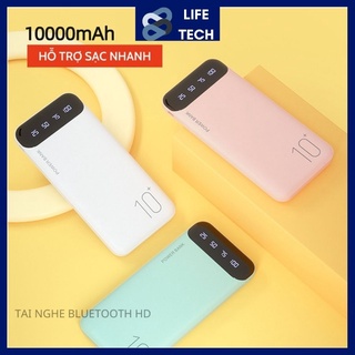 Sạc dự phòng AK98 10000mah 2 cổng USB hỗ trợ sạc nhanh, màn hình LED hiển thị pin dự phòng