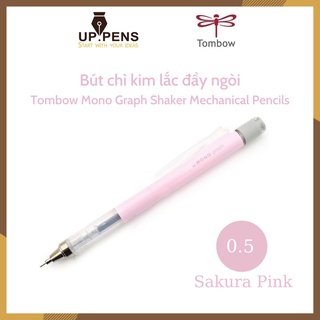 Bút chì bấm kim lắc đẩy ngòi Tombow Mono Graph Shaker Mechanical Pencil – 0.5mm – Vỏ hồng pastel (Sakura Pink)