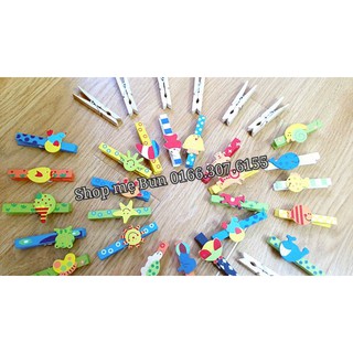 Set 6 kẹp gỗ nam châm dùng trang trí nhà cửa