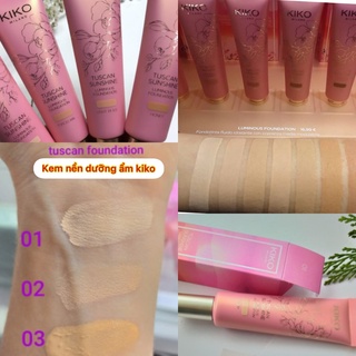 Kem nền dưỡng ẩm Kiko - độ che phủ mịn - mỏng tự nhiên- Tuscan Sunshine Luminous Foundation