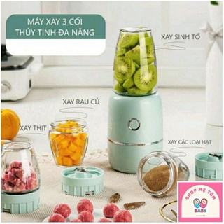 [Mã 155ELSALE giảm 7% đơn 300K] MÁY XAY ĐA NĂNG 3 CỐI THỦY TINH