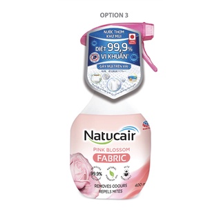 Nước thơm xịt vải khử mùi Natucair Pink Rose diệt mạt bụi vi khuẩn gây hại/ngứa giúp nệm/vải/rèm/sofa luôn sạch 400ml