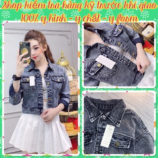 Áo Khoác Bò Nữ Lửng Màu Chuột Cao Cấp Thời Trang - Ảnh thật Kèm Video - Hàng Y Hình