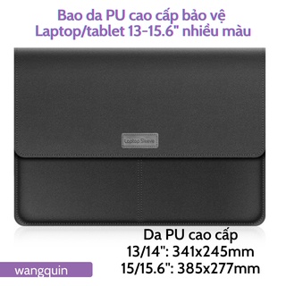 Sẵn VN - SHIPNOW Bao da cao cấp chống sốc Laptop Đủ màu túi chống sốc laptop 13" 14" 15" 15.6" Cover Máy tính Xách Tay
