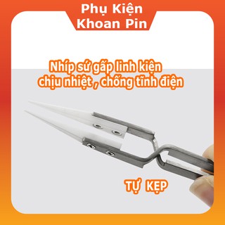 Nhíp sứ, nhíp gốm chịu nhiệt độ cao, không dẫn điện điện dùng hàn bảng mạch, làm bông Bacon cho RDA, RTA (Trắng)