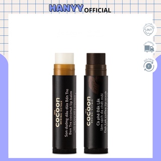 Combo Cocoon dưỡng môi dầu dừa + tẩy da chết môi cà phê Dak Lak