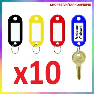 [HỎA TỐC HCM] COMBO 10 MÓC KHÓA THẺ GHI CHÚ HÀNH LÝ, ĐÁNH DẤU CHÌA KHÓA, THẺ TÊN NAME TAG GHI THÔNG TIN ( 10 MÀU)