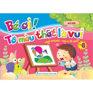 Sách Bé ơi tô màu thật là vui Song ngữ Việt Anh tập 8 [NDBOOKS]