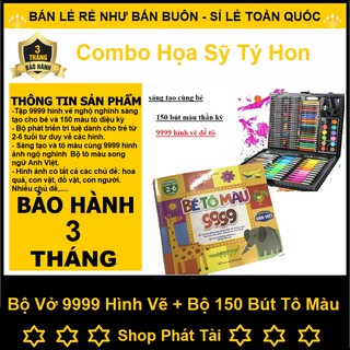 Bộ Tập Vẽ 9999 Hình Vẽ Trong 160 Trang Và Bộ 150 Bút Màu Cho Trẻ Từ 2 Đến 4 Tuổi.