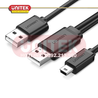 CÁP CHUYỂN MINI USB RA 2 USB 2.0 DÀI 1M CÓ HỖ TRỢ NGUỒN UGREEN 10347