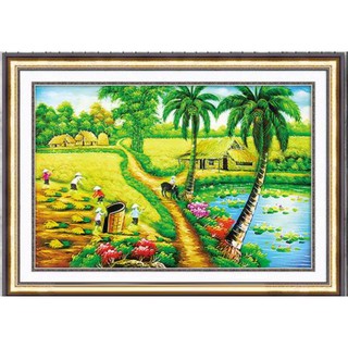 TRANH ĐÍNH ĐÁ PHONG CẢNH ĐỒNG QUÊ LG1120 (100X69) df387 (100x69)