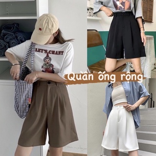 [Mã 153FASHIONSALE1 giảm 10K đơn 50K] Quần Short Cạp Cao Quần Short Ống Rộng Dáng Lửng Ulzzang Siêu Xinh