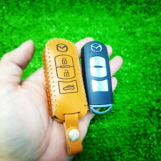 Bao da chìa khoá Mazda 2, Mazda 3, Mazda 6, CX5, CX8, CX9 handmade da thật