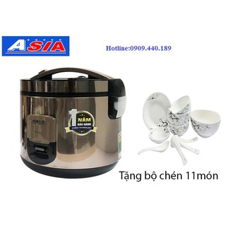 Nồi cơm điện Asia 1.8L (tặng bộ chén sứ cao cáp 11 món)