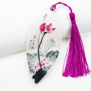 Bookmark hoa sen cổ mặc gân lá đánh dấu sách kẹp sách tiện lợi dụng cụ học tập