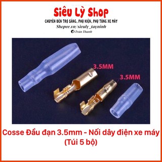 Cos Đầu đạn 3.5mm - Nối dây điện xe máy, ô tô (Túi 5 bộ)