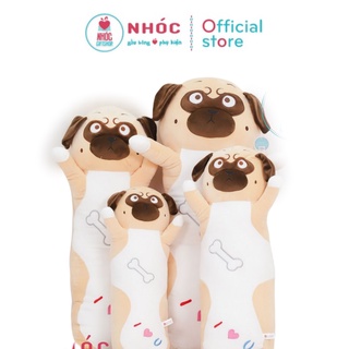 Gối ôm chó Pug thêu xương lông mịn TC Hàng Cao Cấp An Toàn Cho Bé Size Vừa - NHÓC