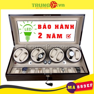 Hộp Lắc Đồng Hồ Cơ 8 Xoay + 9 Tĩnh Vỏ Gỗ Sơn Mài - Mã 889EF