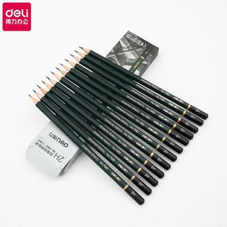 Hộp 12 Bút Chì Gỗ DELI 2B/3B/4B/5B/6B