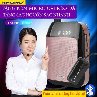 Máy trợ giảng không dây UHF Aporo T9 ( Tặng 1 micro cài ve áo đặc biệt + 01 sạc nguồn )