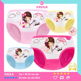 Quần chip bé gái cotton tinh khiết hạng A, quần lót bé gái công chúa cầu vồng Kazila QLG1