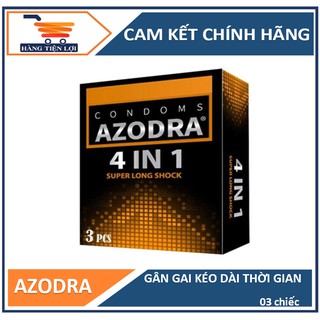Bao cao su gân gai kéo dài thởi gian 4-1 AZODRA 3 pcs - Cam kết chính hãng