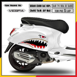 Tem Vespa LX/Sprint/Primavera/GTS Cá Mập | VP21 | Decal Vespa Rời Cắt Khuôn Sẵn, Chất Liệu Cao Cấp