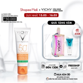 Kem Chống Nắng Chống UVA+UVB Chống Bụi Mịn Vichy Spf50+CapitalSoleilMattifying 3in150ml