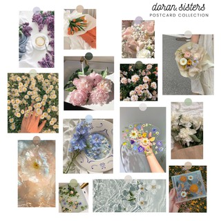 POSTCARD FLOWERS DECOR TƯỜNG SIÊU XINH - TRANH TRANG TRÍ TƯỜNG (TẶNG KÈM ROUND STICKER)