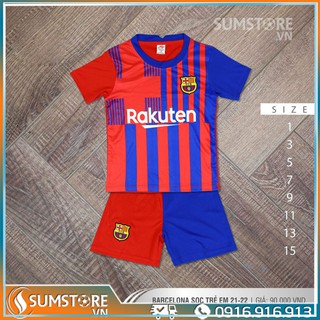 Set đồ đá bóng CLB Barca cho bé mới nhất 2021