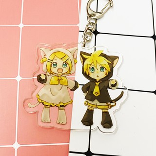 ( Mica trong acrylic ) Móc khóa Kagamine Rin/Len Âm thanh song sinh quà tặng xinh xắn dễ thương in hình anime chibi