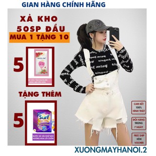 Yếm quần shortyếm nữ,rách gấu,dáng ôm,một hàng khuy,mặc lên tôn dáng, giá rẻ,XUONGMAYHANOi.2