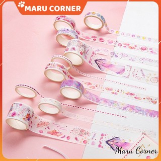 Set 10 cuộn băng dính Washi Tape cung hoàng đạo nhiều kích thước