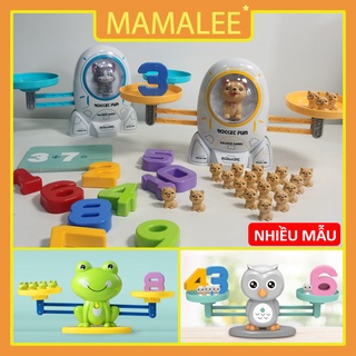 Đồ Chơi Học Toán Giáo Dục Sớm - Bàn Cân Toán Học Thông Minh Phiên Bản Cao Cấp Size To Hình Mèo Chó Vũ Trụ Ếch Cú